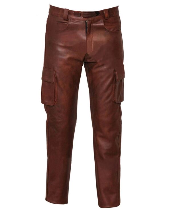 Solid Color Men's PU Leather Casual Leather Pants Trousers13.99 - Image 7