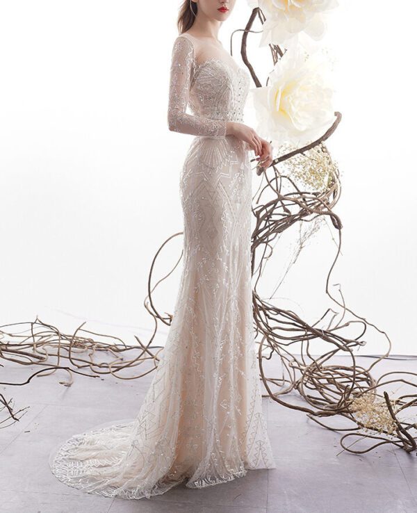 Women's Fashion Fishtail Long Sleeve Wedding Dresses301.97 - Image 2