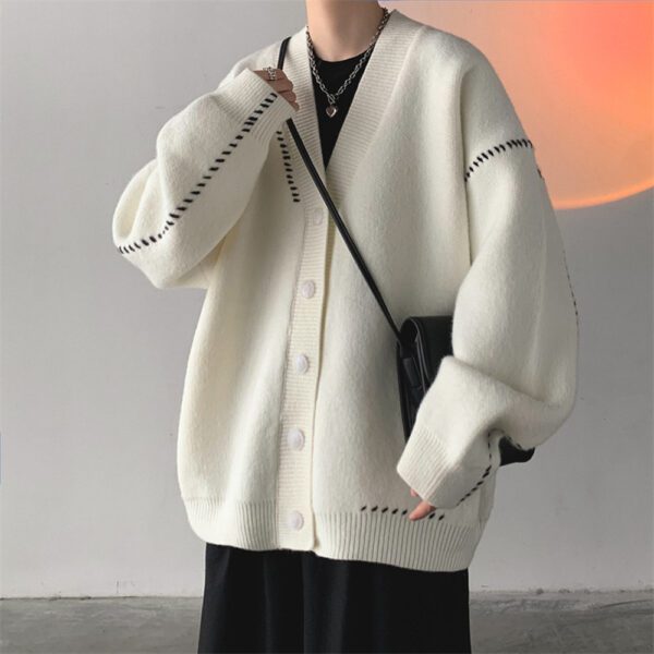 Design Cardigan Sweater Coat For Men Loose Retro12.99 - Image 5
