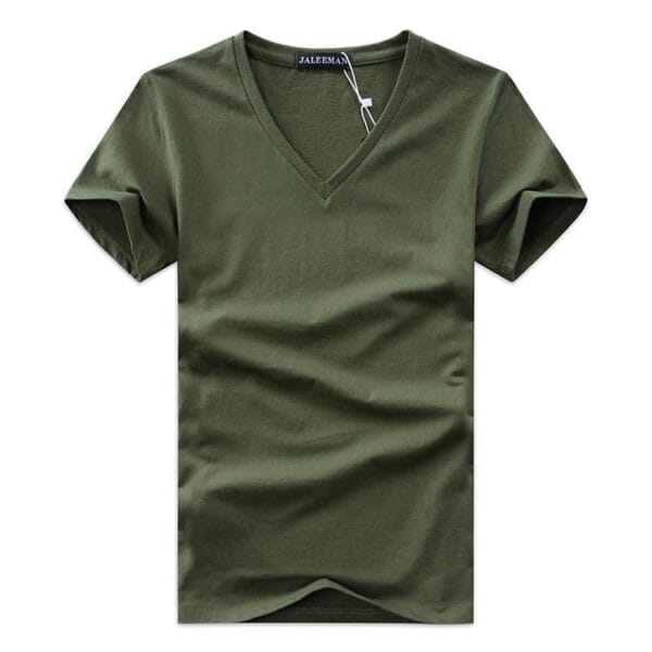 Men V Neck Cotton Short Sleeve T-Shirts - Image 3