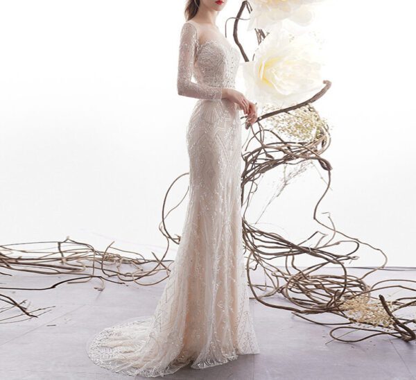 Women's Fashion Fishtail Long Sleeve Wedding Dresses301.97