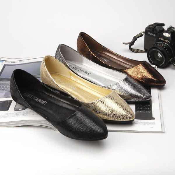 Burst Crack All-matching Flat Shoes Plain Pointed Boat Shoes13.74 - Image 2