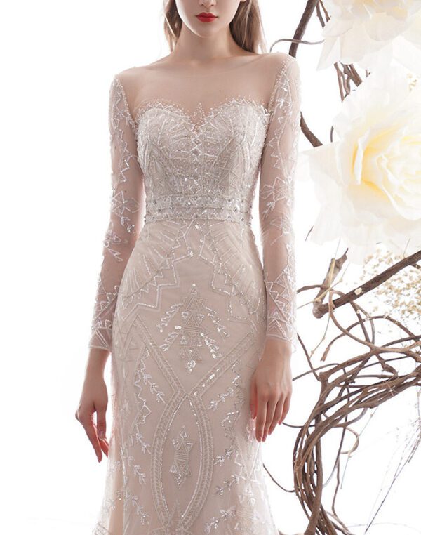 Women's Fashion Fishtail Long Sleeve Wedding Dresses301.97 - Image 3