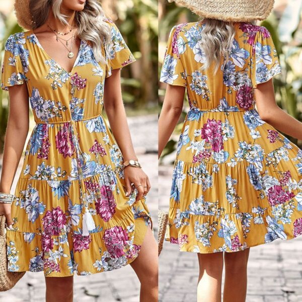 Women Summer Casual Printed Maxi Dress Party Evening Dresses14.63