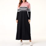 Women Hoodie Dresses Long Sleeve Striped Patchwork Casual16.58