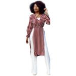 Red Striped Casual Midi Dresses9.81