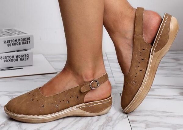 Hollow women's tendon bottom flat women sandals14.57 - Image 2