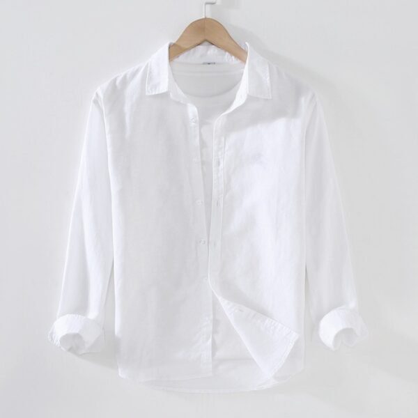 Cotton linen shirt men - Image 8
