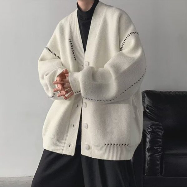 Design Cardigan Sweater Coat For Men Loose Retro12.99 - Image 2