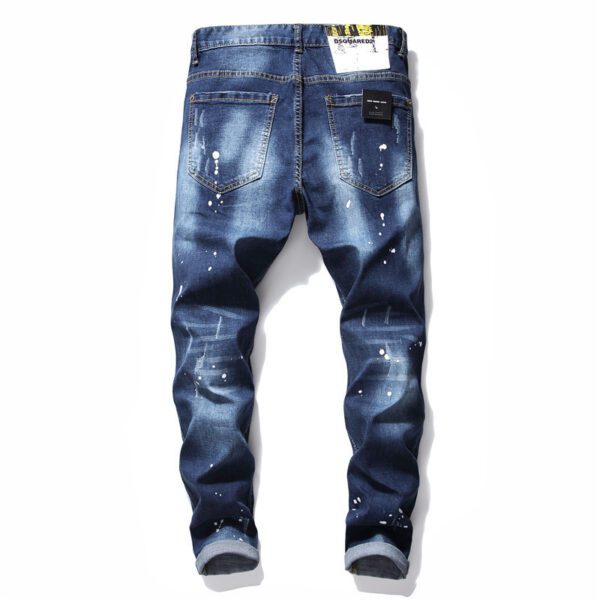 men jeans famous D2 Men slim jeans pants mens denim trousers zipper blue hole Pencil Pants21.60 - Image 9