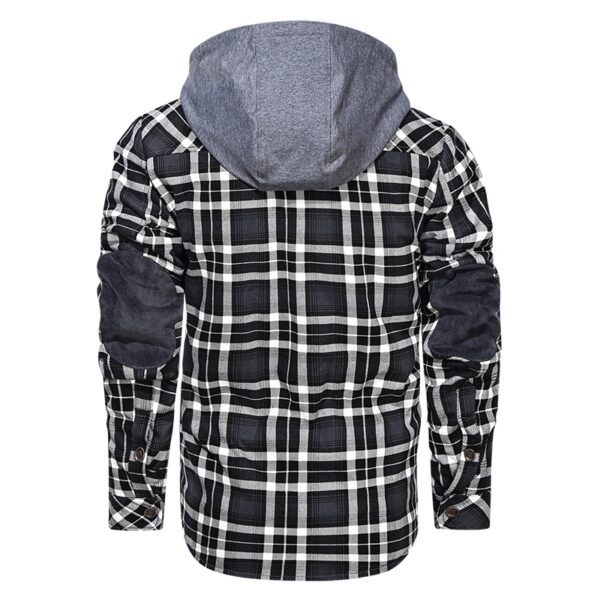 Men Warm Jacket Fleece Thick Men Slim Fit Hooded Jackets - Image 4
