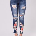 3Xl summer woman ripped Jeans With Embroidery hole Sexy High Waist Denim stretch plus size Pencil Pants High Street10.57