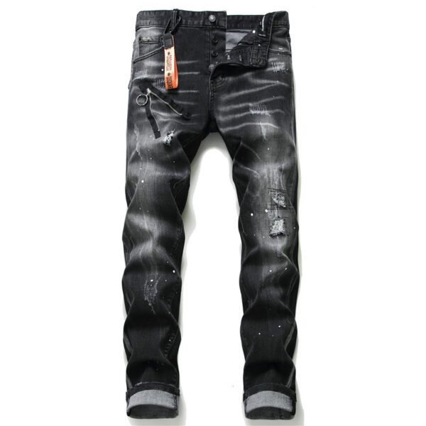 men jeans famous D2 Men slim jeans pants mens denim trousers zipper blue hole Pencil Pants21.60 - Image 10