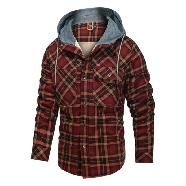 Men Warm Jacket Fleece Thick Men Slim Fit Hooded Jackets - Image 10