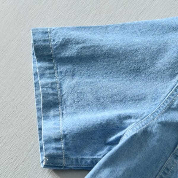 Summer Cotton Denim Shirt Coat For Men - Image 3