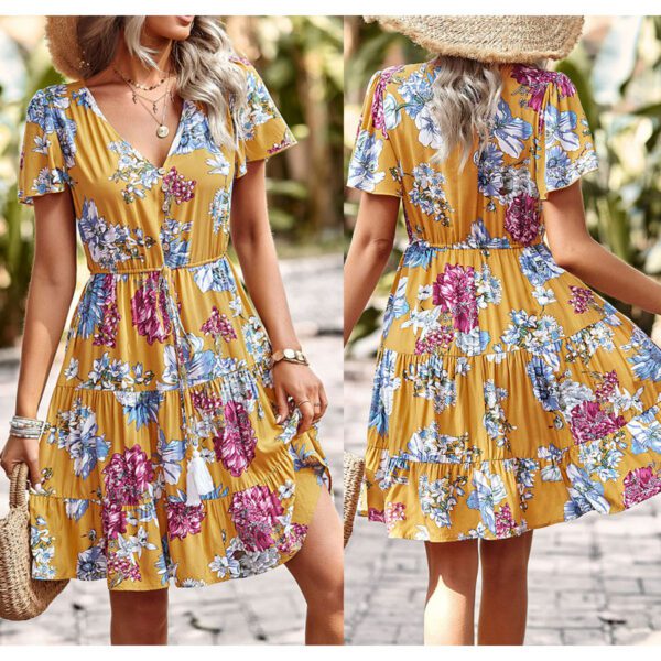 Women Summer Casual Printed Maxi Dress Party Evening Dresses14.63 - Image 6