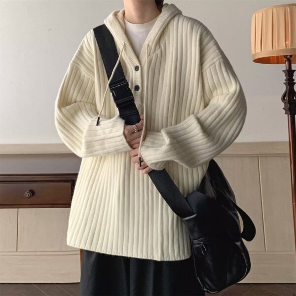Waffle Cardigan Knitted Sweater For Men10.98 - Image 2