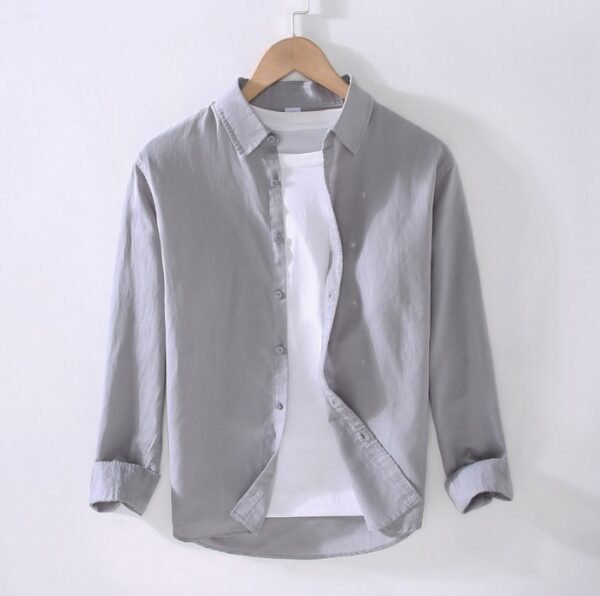 Cotton linen shirt men - Image 5