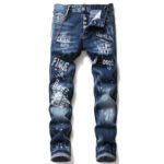 men jeans famous D2 Men slim jeans pants mens denim trousers zipper blue hole Pencil Pants21.60