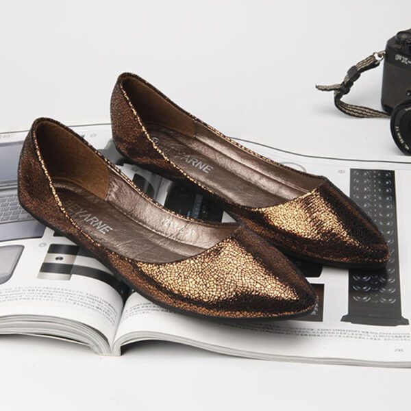 Burst Crack All-matching Flat Shoes Plain Pointed Boat Shoes13.74 - Image 3
