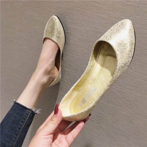 Burst Crack All-matching Flat Shoes Plain Pointed Boat Shoes13.74 - Image 7