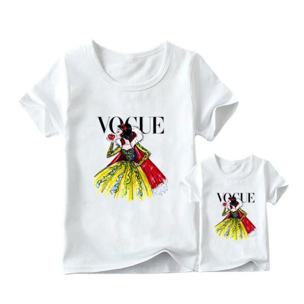 European and American INS Princess Print Mother's Day Mother and Daughter Parent-child T-shirt - Image 2