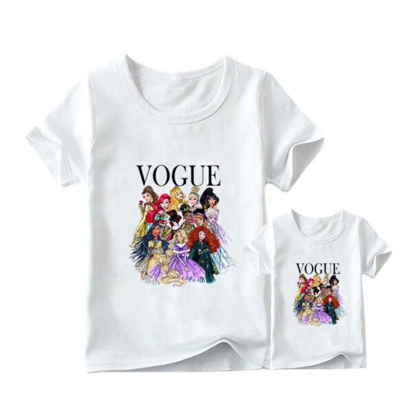 European and American INS Princess Print Mother's Day Mother and Daughter Parent-child T-shirt - Image 5