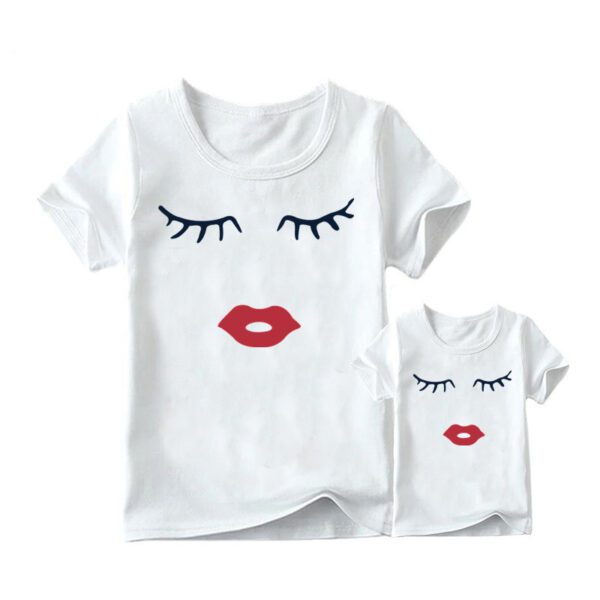 European and American INS Princess Print Mother's Day Mother and Daughter Parent-child T-shirt - Image 4