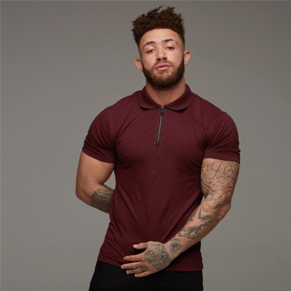 Summer Lapels Short Sleeve Fitness T-shirt Sports Polo Shirts - Image 7
