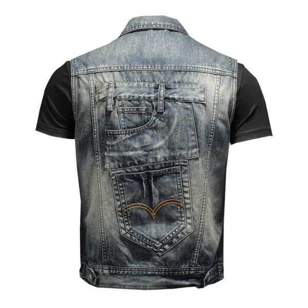 Personalized Denim Vest Men Plus Size Vest - Image 3