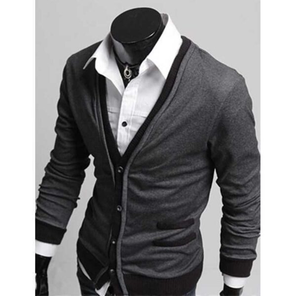Men's Fashion Jacket New Men Cardigan Sweaters Fashion Wool - Image 2