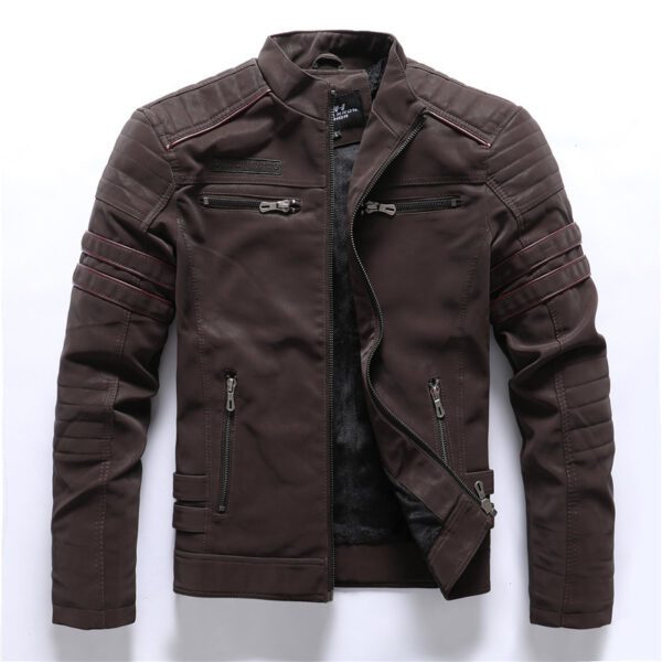 Men Fashion Leather Jackets Coats - Image 3
