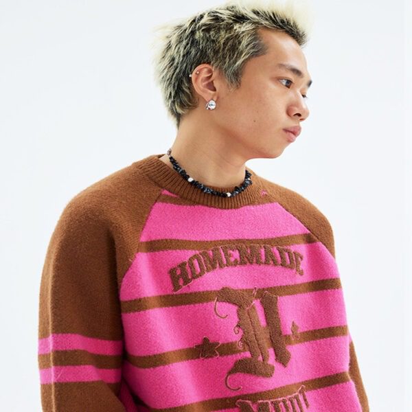 American Plush Striped Tattered Sweaters Cut Men And Women - Image 5