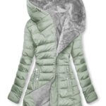 Women's Plush Hooded Mid-length Oblique Zipper Cotton-padded Coat