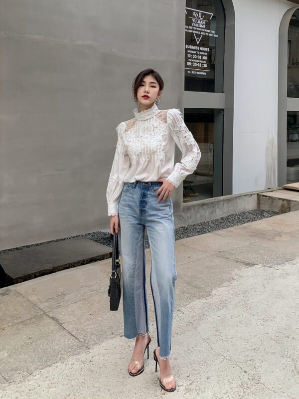 Elegant Women’s Lace Hollowed-Out Shirt - Image 4