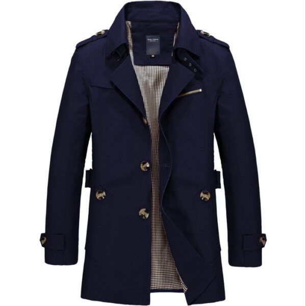 Men's Winter Casual Mid-length Thin Windbreaker Top - Image 3