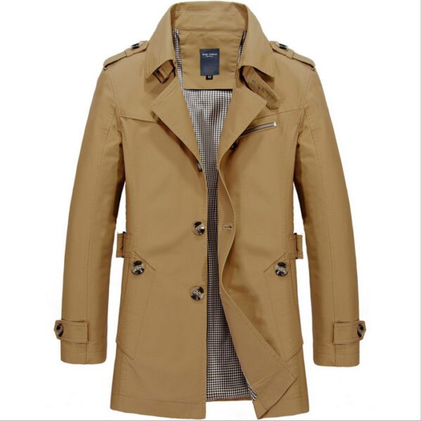 Men's Winter Casual Mid-length Thin Windbreaker Top