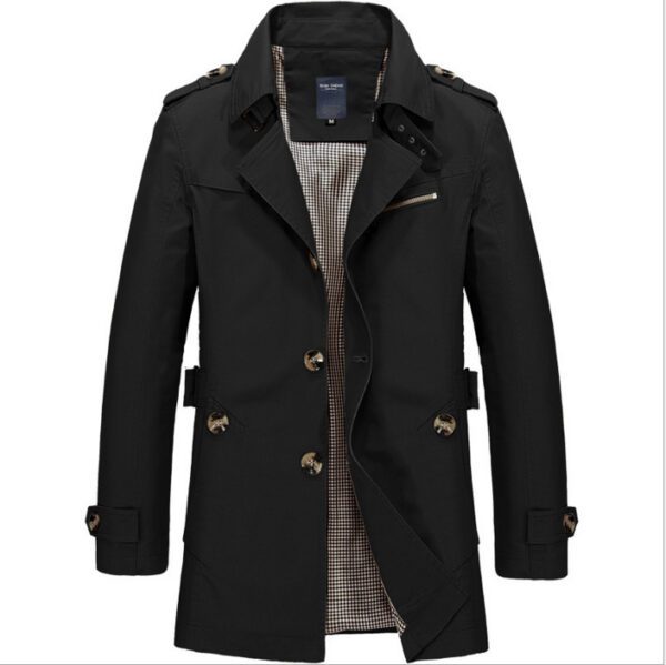 Men's Winter Casual Mid-length Thin Windbreaker Top - Image 2