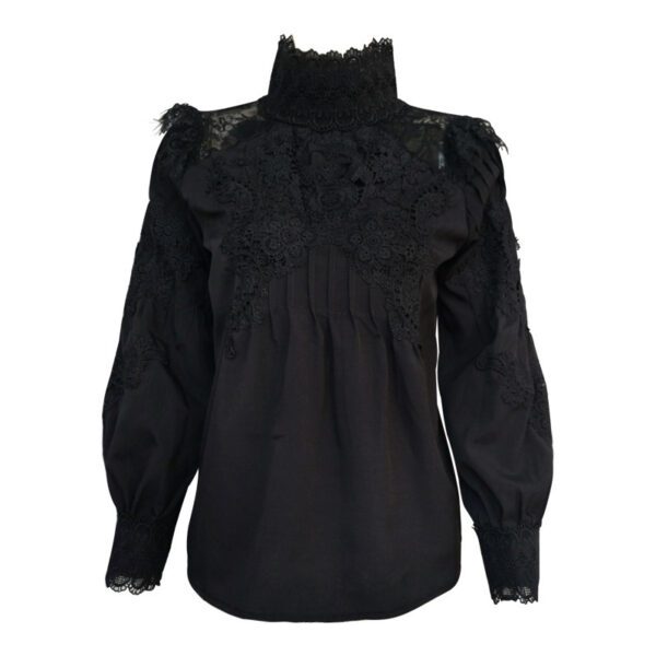 Elegant Women’s Lace Hollowed-Out Shirt