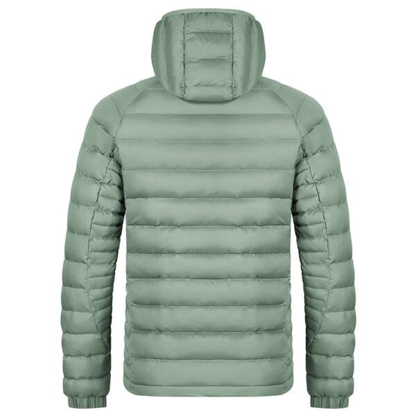 Winter Lightweight Hooded Coat With Pockets Fashion Warm Portable Zipper Jacket For Men Clothing Solid Color Outerwear Tops - Image 5