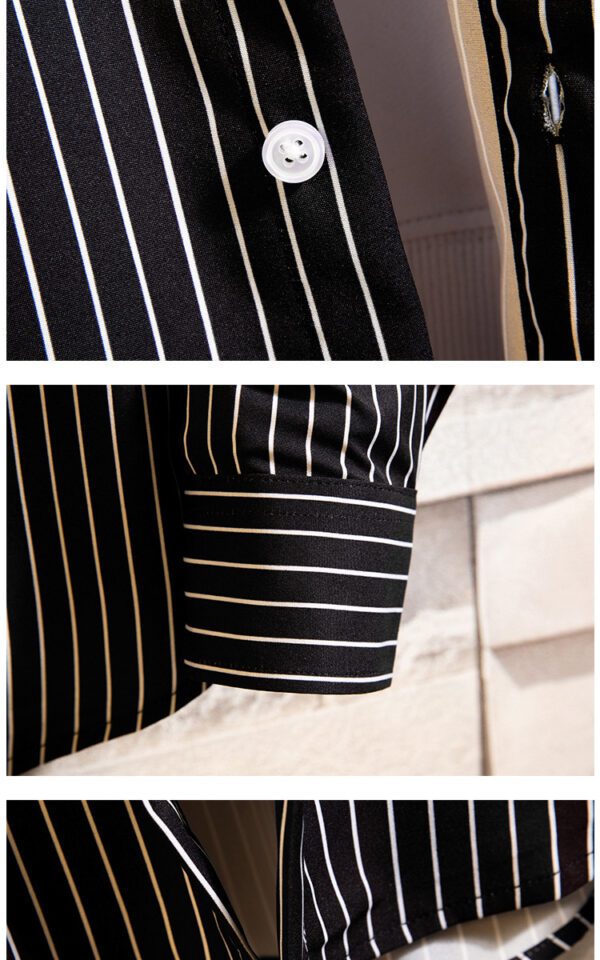 Men's Casual Striped Fashion Teens Shirts - Image 3