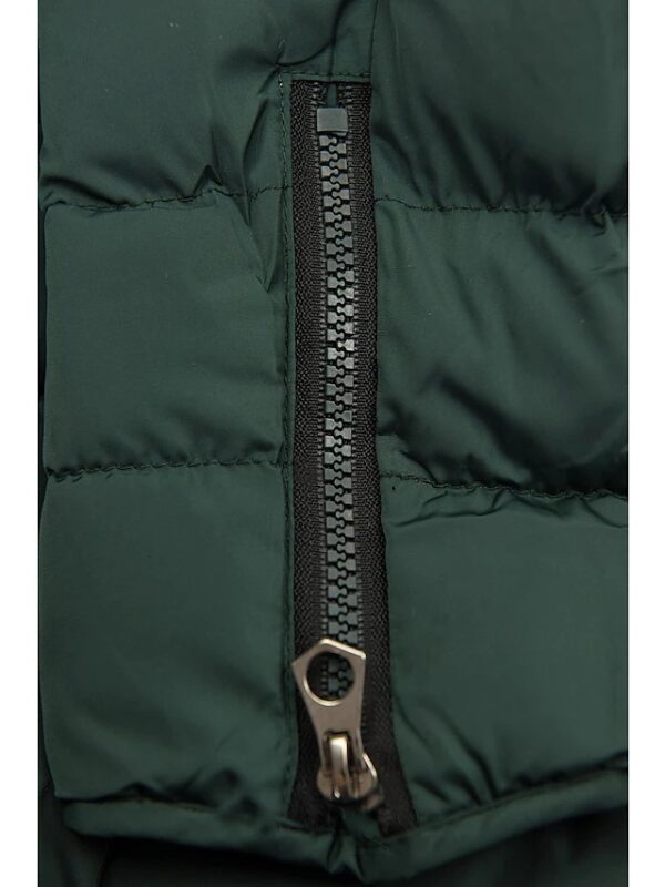 Women's Plush Hooded Mid-length Oblique Zipper Cotton-padded Coat - Image 4