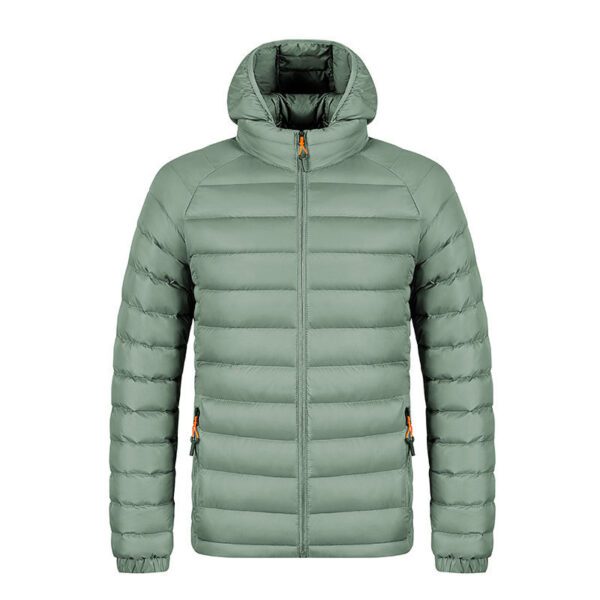 Winter Lightweight Hooded Coat With Pockets Fashion Warm Portable Zipper Jacket For Men Clothing Solid Color Outerwear Tops - Image 8