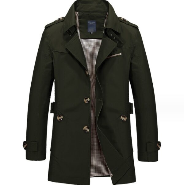 Men's Winter Casual Mid-length Thin Windbreaker Top - Image 5