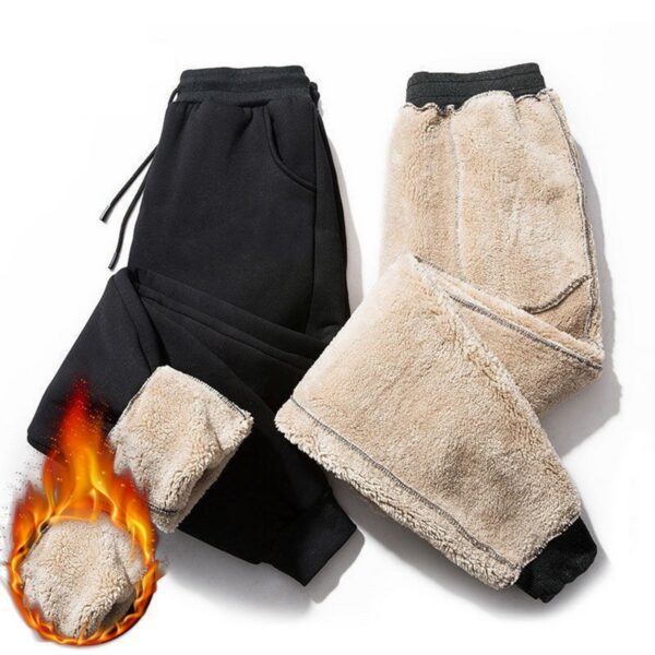 Autumn Winter Pants Men Women Trousers Warm Fleece Drawstring Pants M-5XL - Image 6