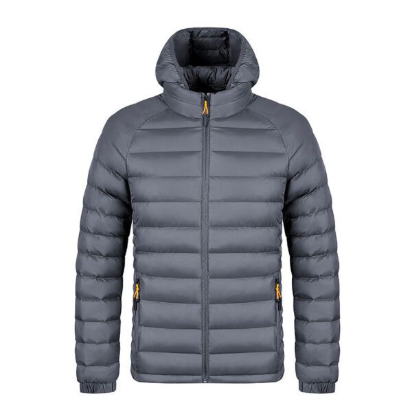 Winter Lightweight Hooded Coat With Pockets Fashion Warm Portable Zipper Jacket For Men Clothing Solid Color Outerwear Tops - Image 7