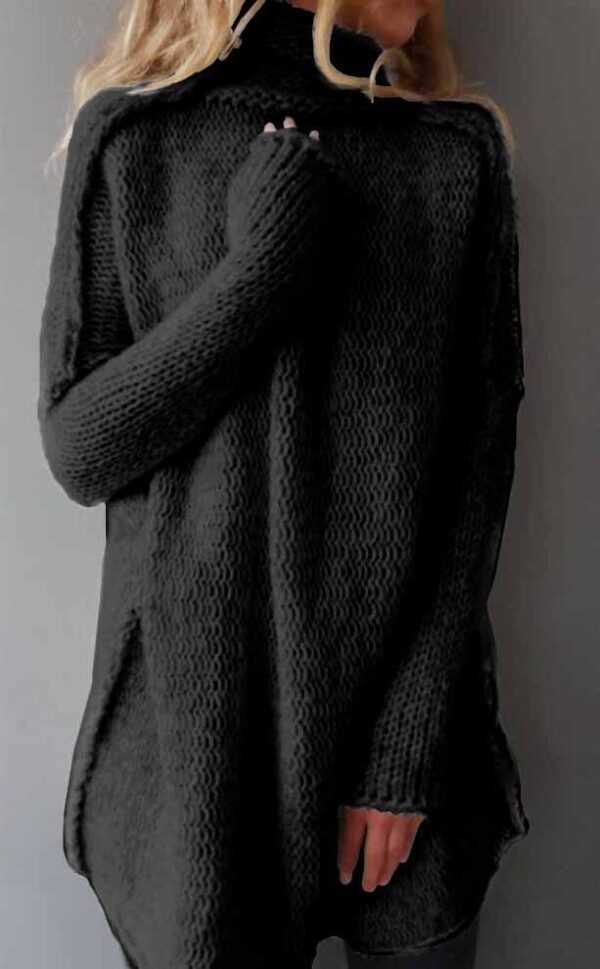 Heaps Collar Three-needle Craft Long-sleeved Sweater - Image 2