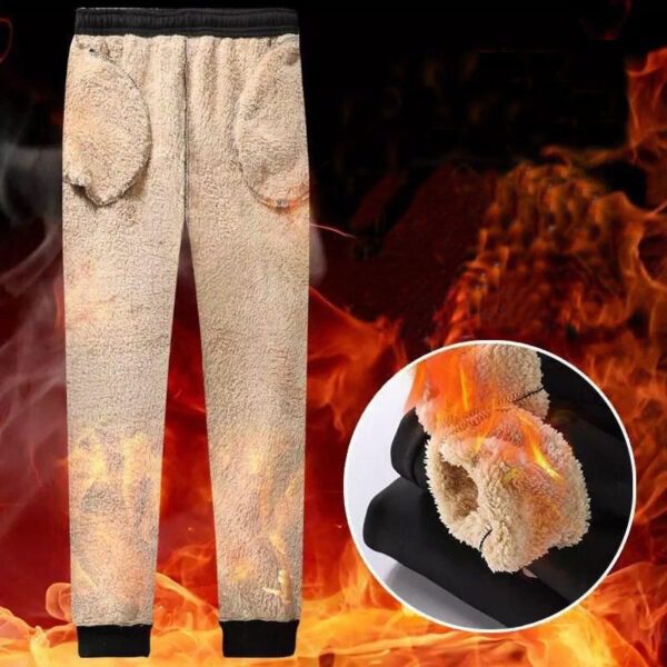 Autumn Winter Pants Men Women Trousers Warm Fleece Drawstring Pants M-5XL - Image 4