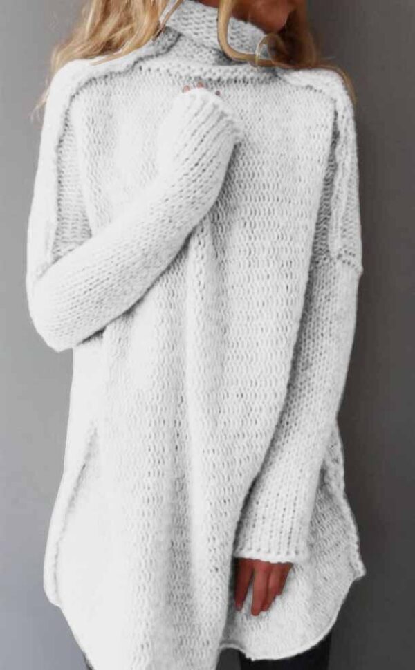 Heaps Collar Three-needle Craft Long-sleeved Sweater - Image 5
