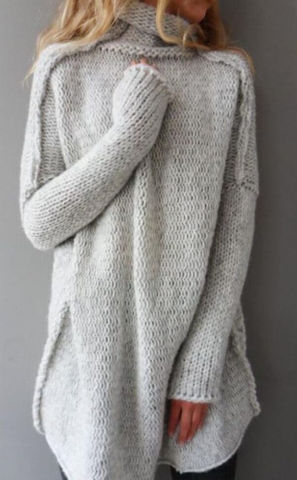 Heaps Collar Three-needle Craft Long-sleeved Sweater - Image 7